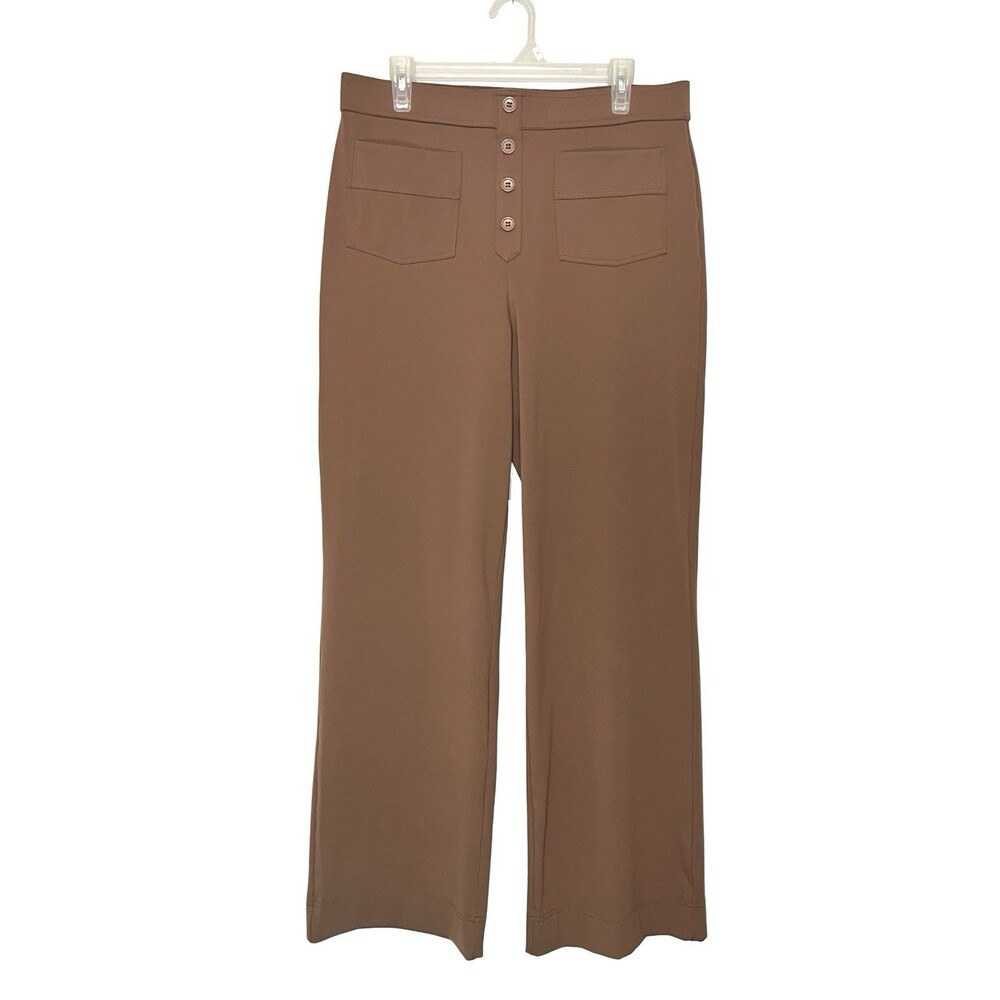 Halara Wide Leg Pants XL Tall Brown High Rise Stretch Pull On Office Casual - Picture 6 of 6